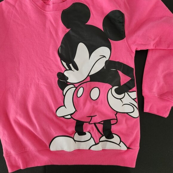 Disney Minnie Mouse Pullover Sweatshirt Pink Juniors Size Medium 7-9 Soft EUC - Picture 2 of 13